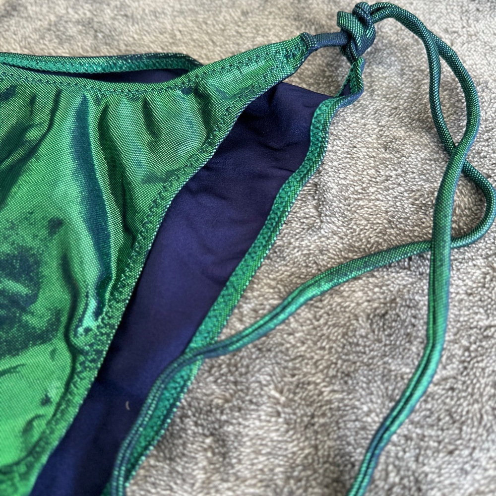 Bikini Lovers Bikini Metallic Green Made In Italy Medium - Picture 3 of 11